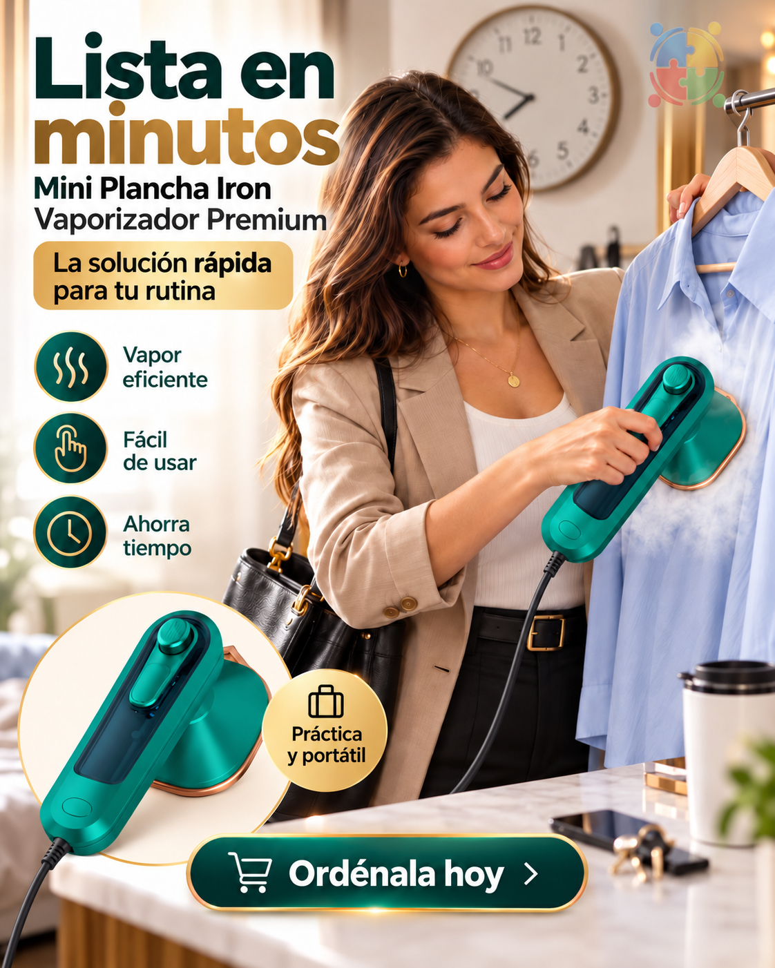 MINI PLANCHA IRON VAPORIZADOR PREMIUM