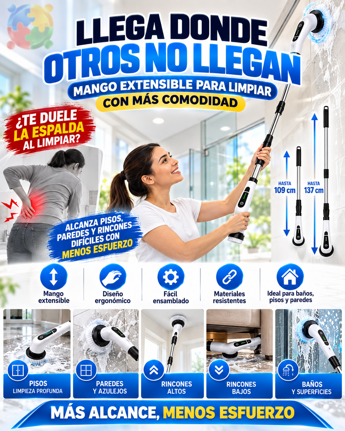 CEPILLO DE LIMPIEZA MULTIFUNCIONAL 9 EN 1