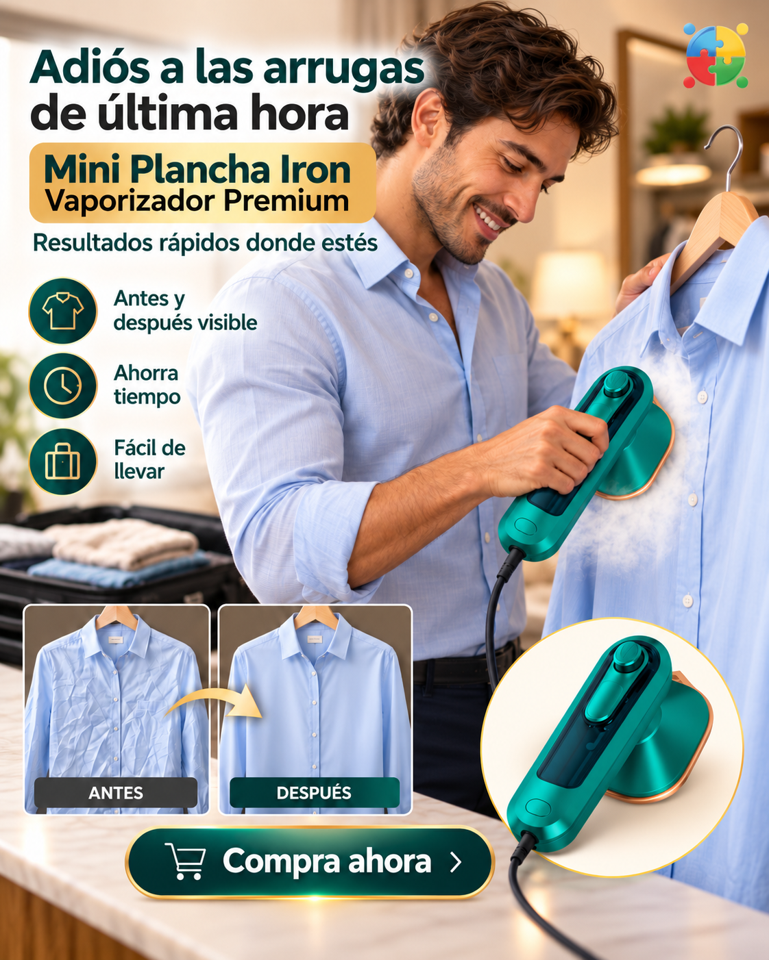 MINI PLANCHA IRON VAPORIZADOR PREMIUM