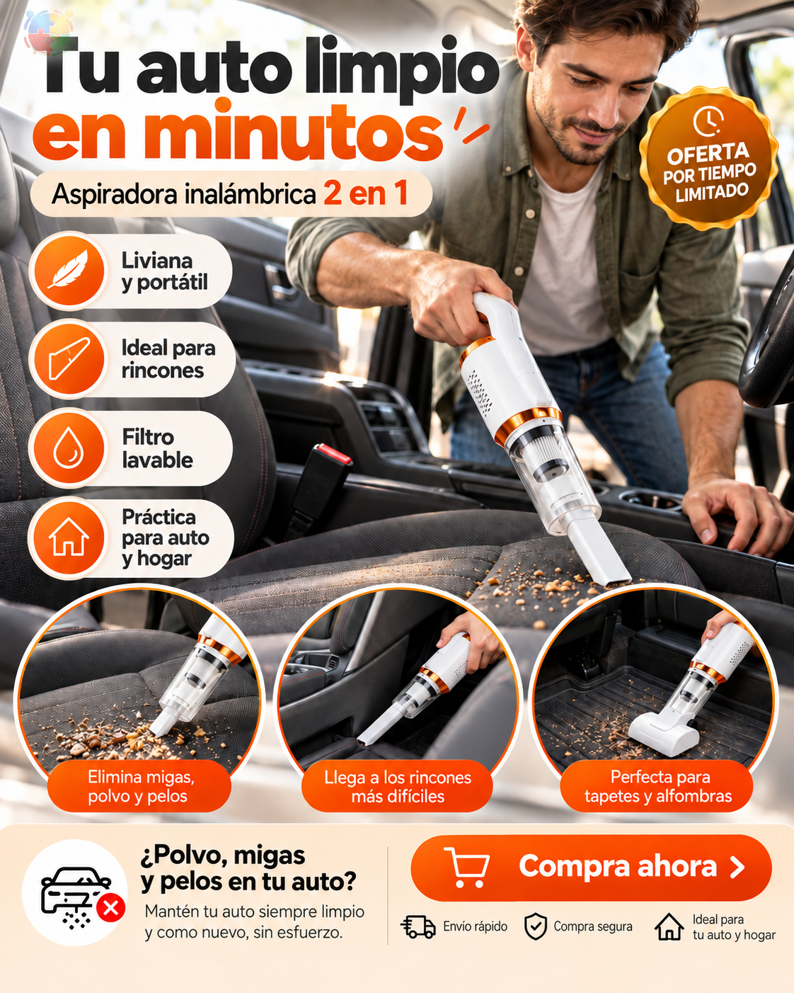 🧹 ASPIRADORA INALÁMBRICA 2 EN 1