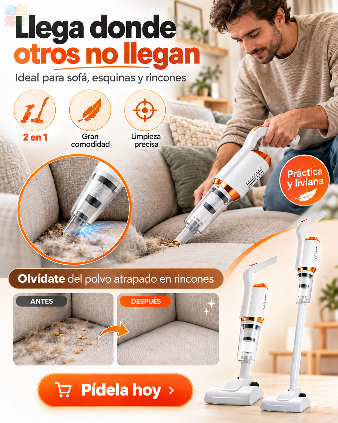 🧹 ASPIRADORA INALÁMBRICA 2 EN 1